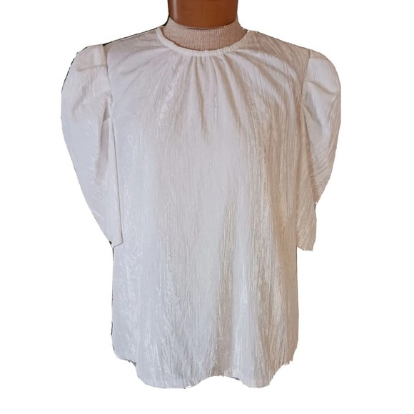 Size XL Leyden, White Women's Blouse Velour Women's Tops NWOT Spring - Picture 1 of 6